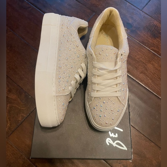 Betsey Johnson Shoes - Brand New in box Betsey Johnson Rhinestone Pearl Sidny Sneakers